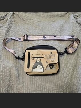 My Neighbor Totoro Beige Crossbody Bag with Adjustable Strap